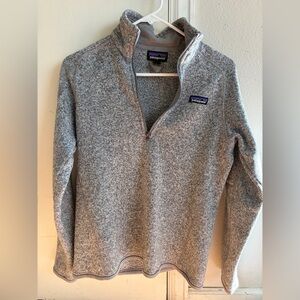 Patagonia Women's Zip-Up Sweater in Light Gray